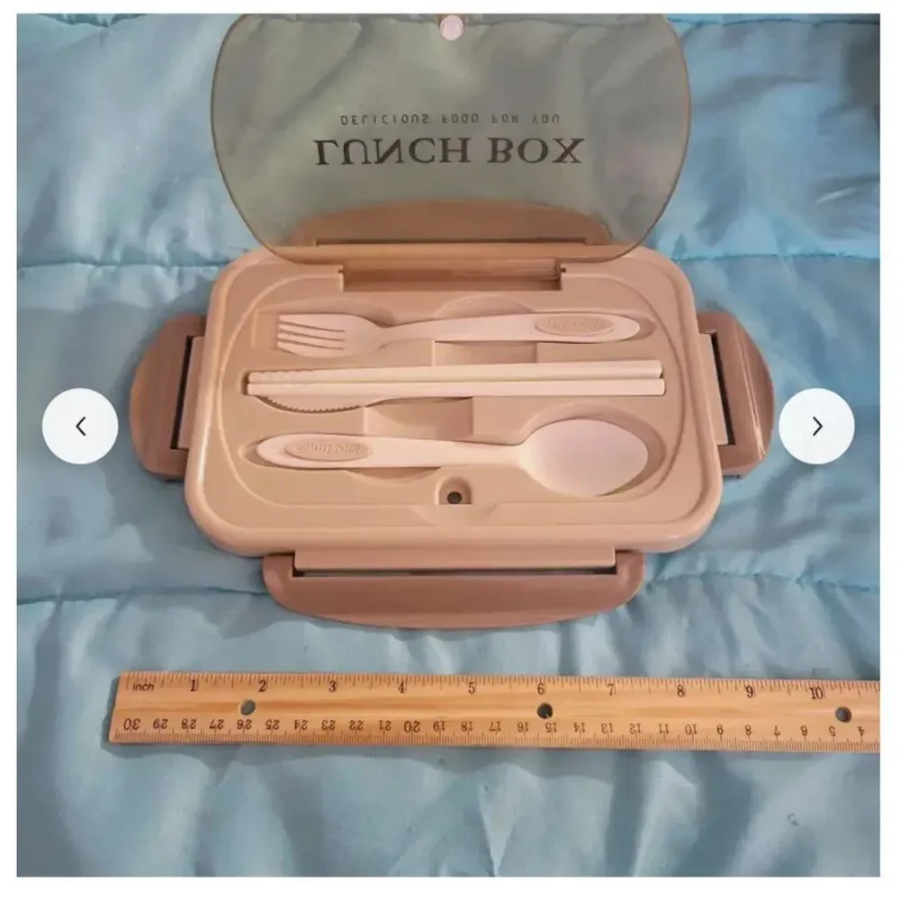 NEW Portion Control Leakproof Lunch Bento Box Microwave Safe Tableware PINK ONLY - Picture 10 of 15